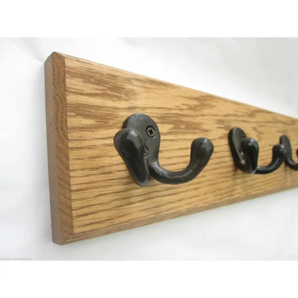 BOXED JONATHAN SOLID WOOD WALL 6-HOOK MOUNTED COAT RACK (1 BOX)