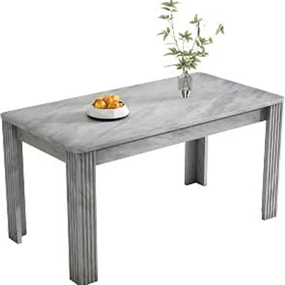 BOXED COOLFISH 4 SEATER DINING ROOM TABLE, MDF WOOD RECTANGLE MODERN KITCHEN DINING ROOM FURNITURE UNIT, GREY