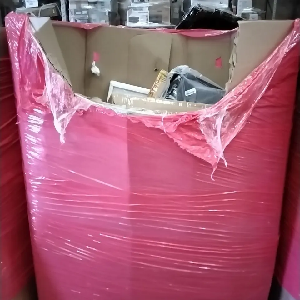 A PALLET OF VARIOUS ITEMS TO INCLUDE. MUSICAL INSTRUMENTS, BAR STOOL, RUG, TENT AMD CLOTHES AIRER