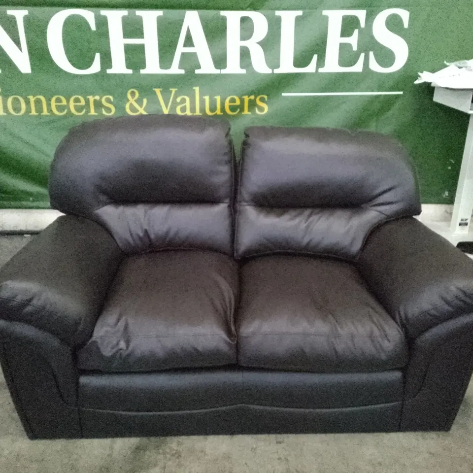 QUALITY DESIGNER ANDERSON 2 SEATER SOFA - BROWN LEATHER 