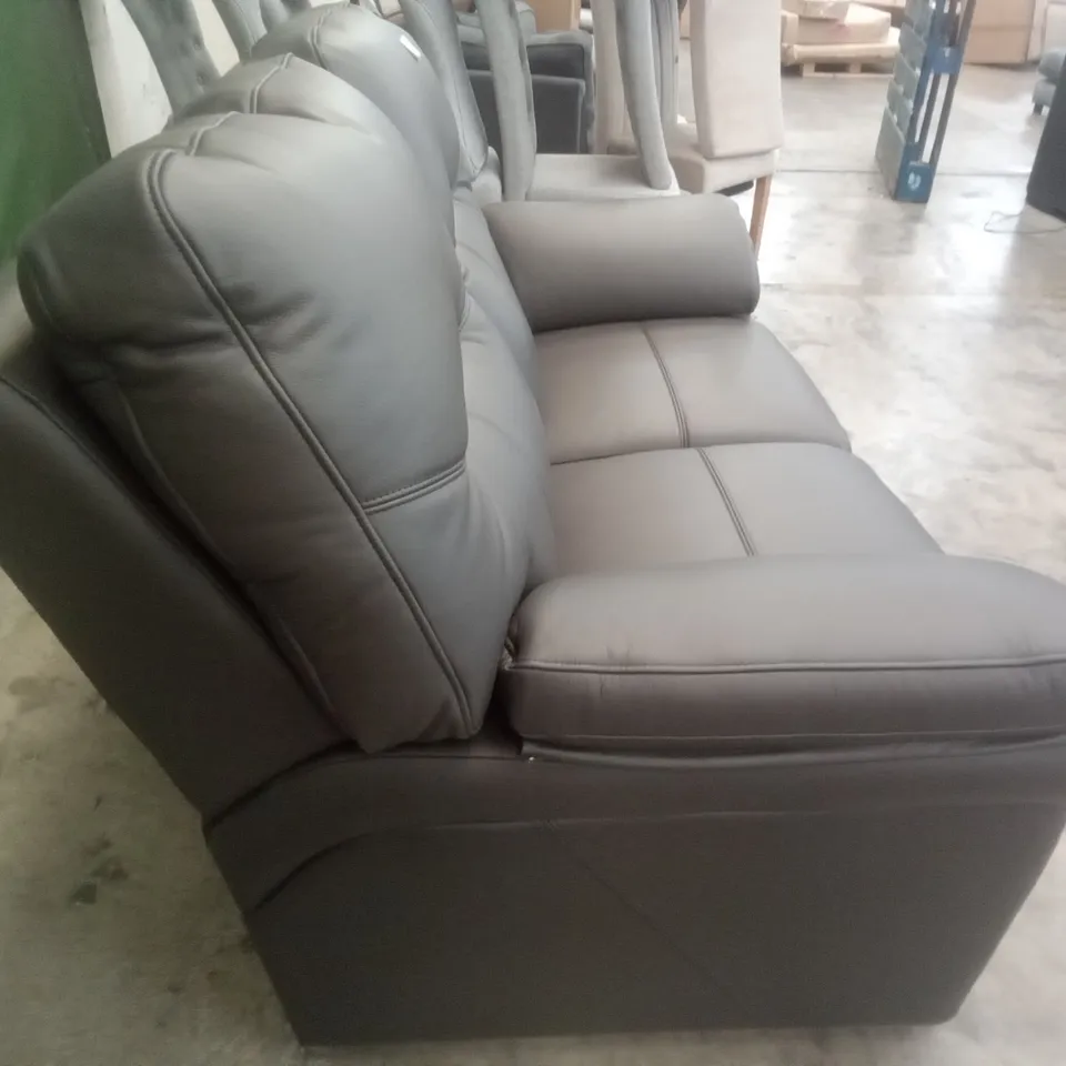 DESIGNER G PLAN MADE SEATTLE 2 SEATER SOFA - CAMBRIDGE SLATE LEATHER 