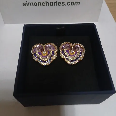 BUTLER & WILSON PANSY EARRINGS 