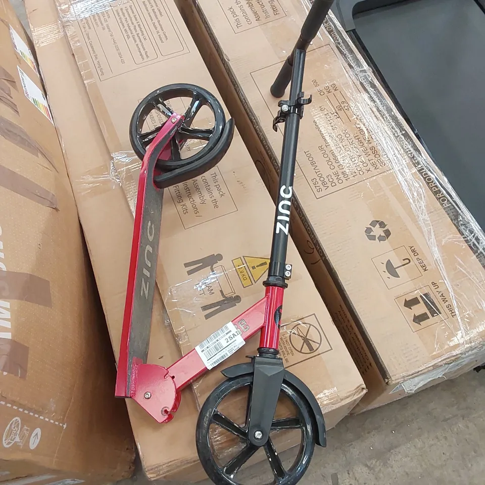 ZINC BIG WHEELED FOLDING CRUISE SCOOTER - RED RRP £69.99
