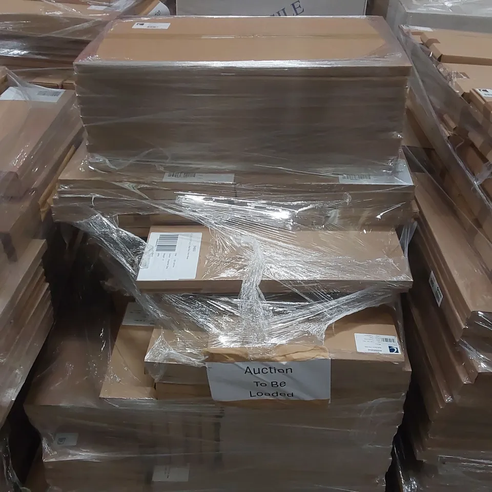 PALLET CONTAINING A LARGE QUANTITY OF ASSORTED BATHROOM FURNITURE PANELS INCLUDING: BASIN DOORS, WALL END/INFILL PANEL, DEEP BASE INFIL-END PANEL ECT