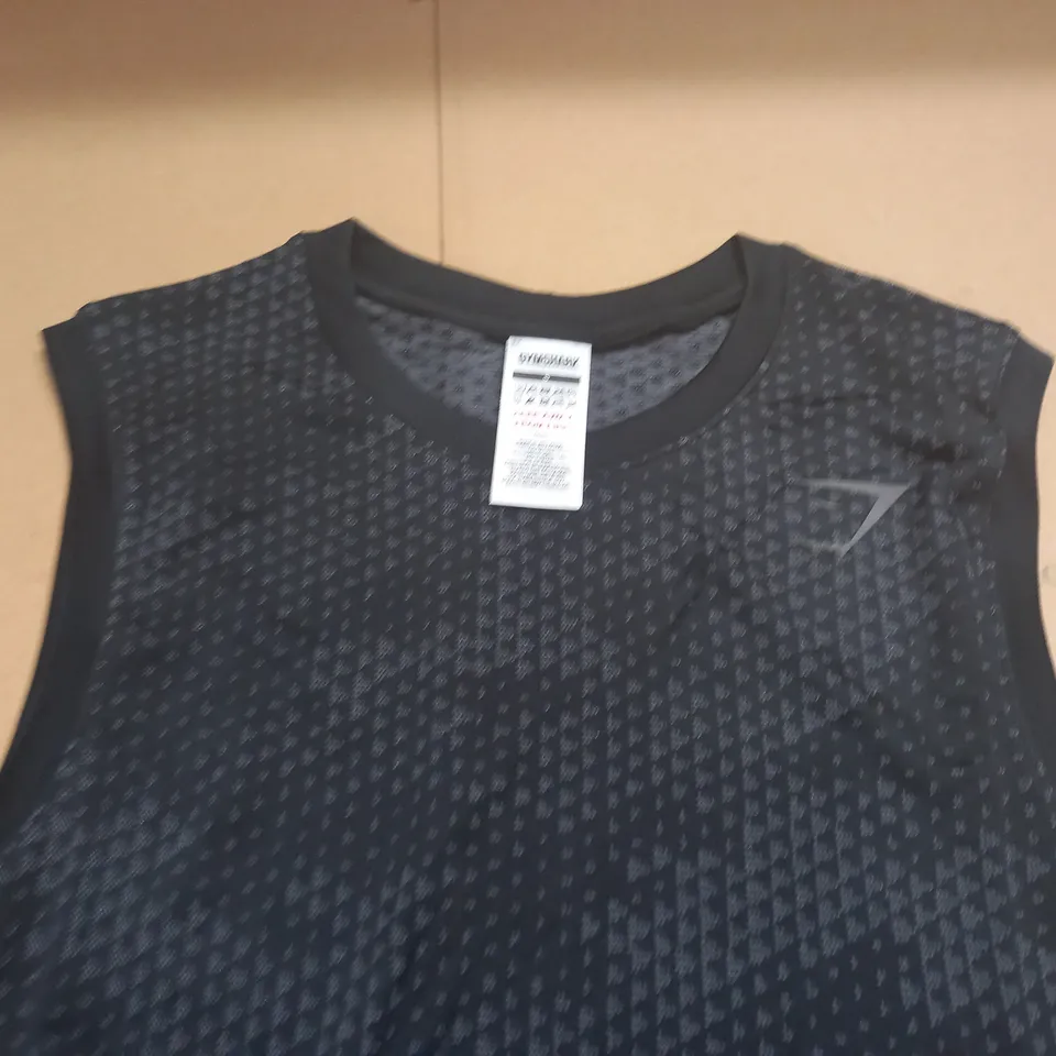 GYMSHARK BLACK VEST - S