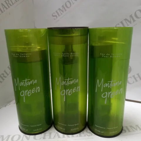 LOT OF APPROX 3 X 100ML MONTANA GREEN M EAU DE TOILETTE