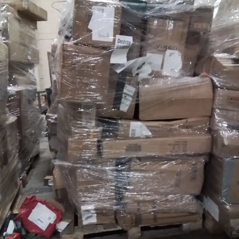 PALLET OF ASSORTED HOUSEHOLD GOODS AND PRODUCTS TO INCLUDE;CHRISTMAS TREE,CROSSWORD GAME,HEATER 
