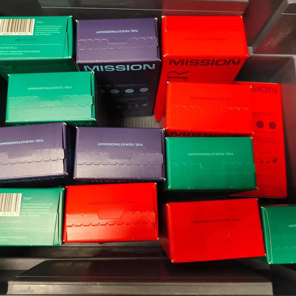 APPROXIMATELY 12 BOXED MISSION FOCUS YERBA MATE TEAS (3 FLAVOURS, 30G EACH)