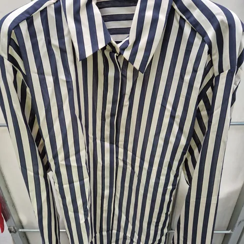 F&F STRIPED SHIRT – NAVY & CREAM, UK 16