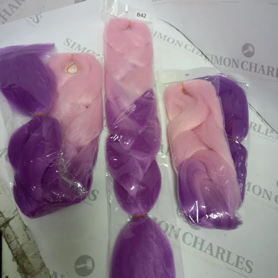 SET OF 3 MULTI COLOURED HAIR ATTACHMENTS. 