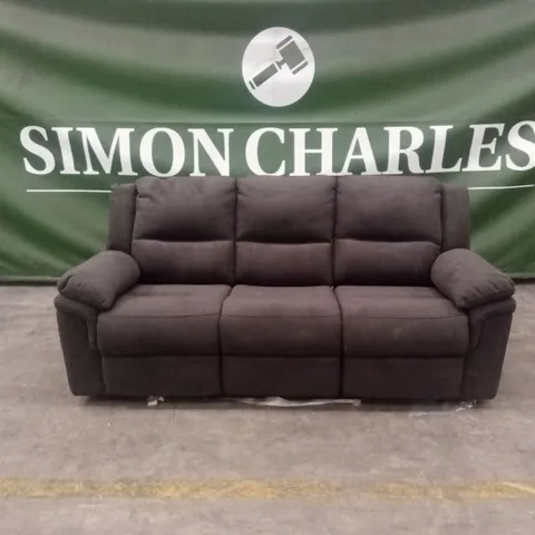 ALBION CHENILLE 3 SEATER HIGH BACK MANUAL RECLINER SOFA - CHARCOAL
