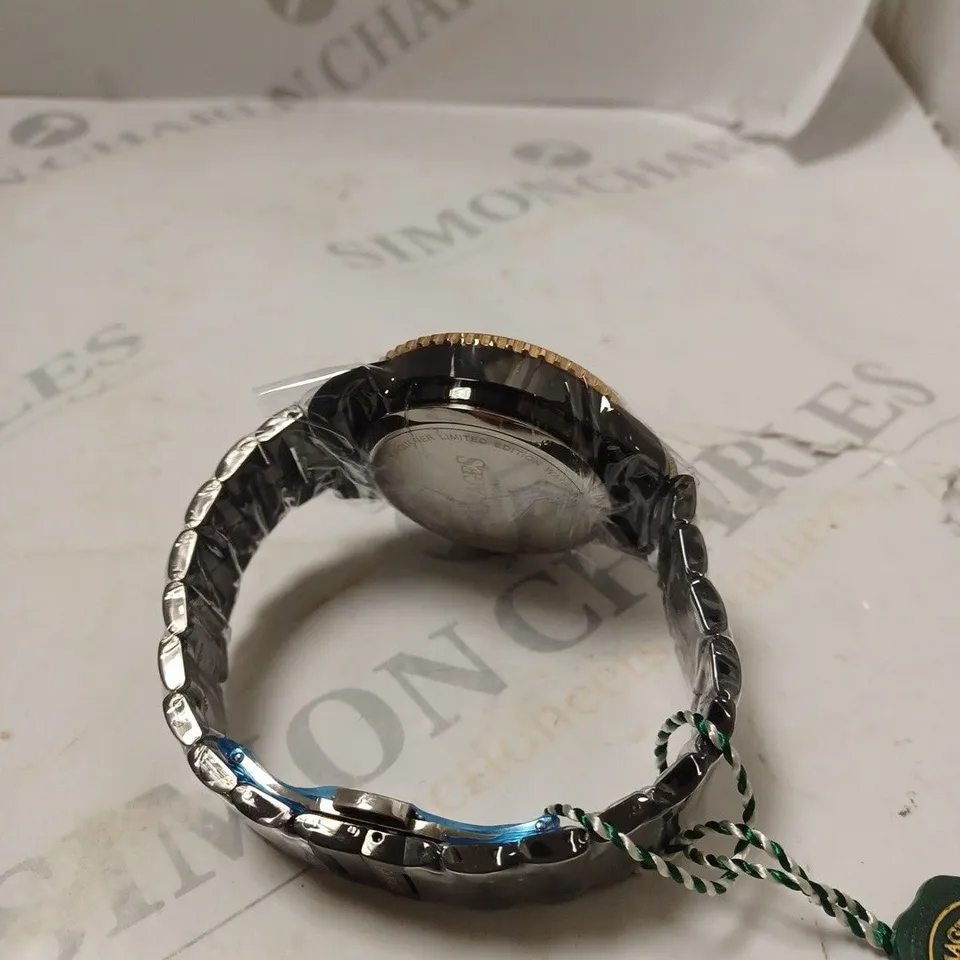 BOXED GAMAGES LONDON CONQUEROR BLACK DIAL CHAIN LINK BRACELET WATCH 