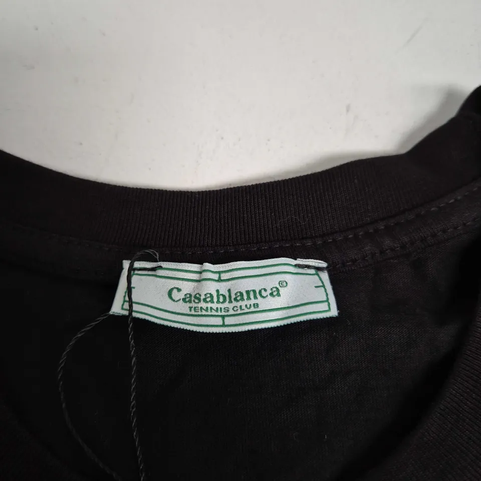 CASABLANCA TENNIS CLUB BLACK T-SHIRT – XXL
