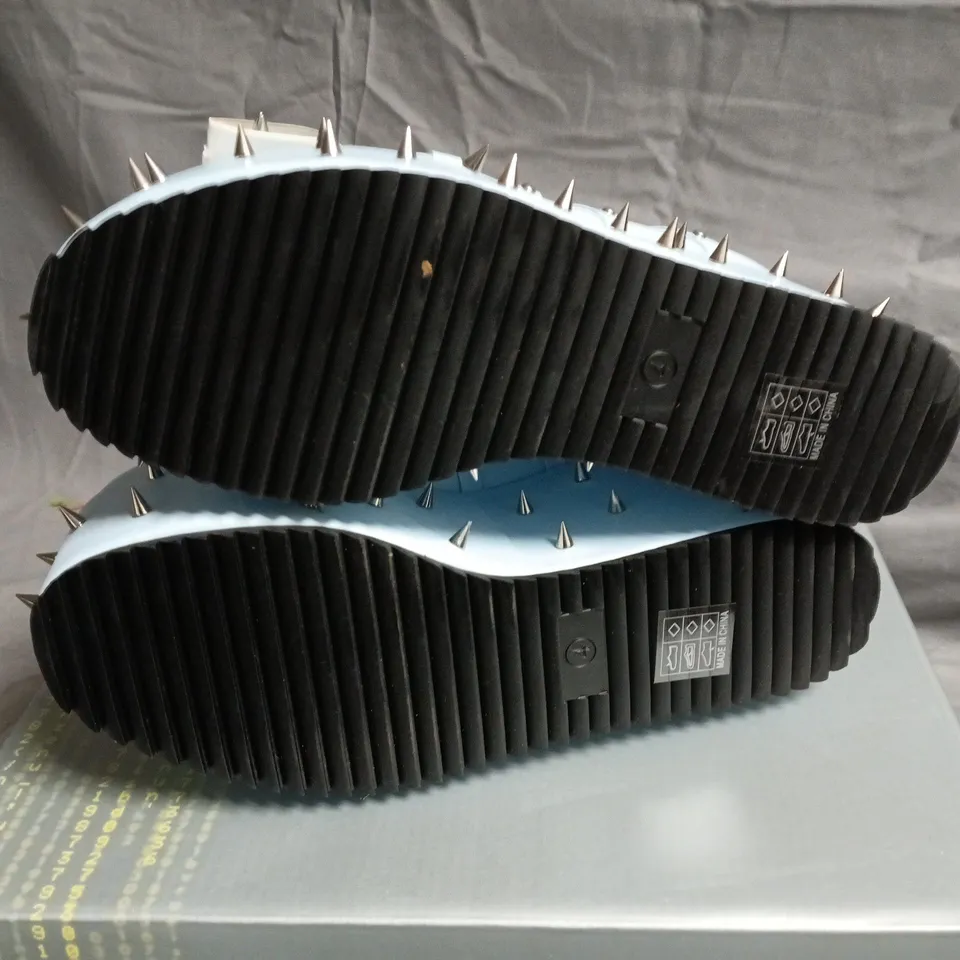 BOXED KOI ZORINA LACE UP PLATFORM BALLET SHOES IN BLUE - UK 6