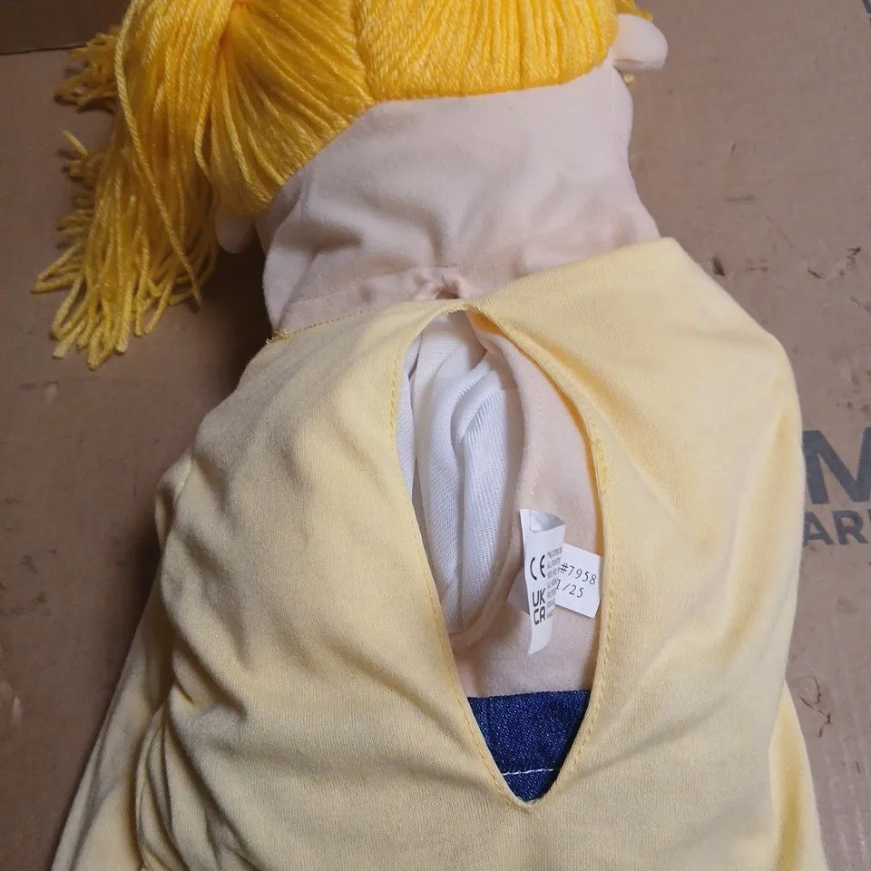 SILLY PUPPETS PLUSH HAND PUPPET – YELLOW-HAIRED CHARACTER IN YELLOW TOP AND BLUE JEANS