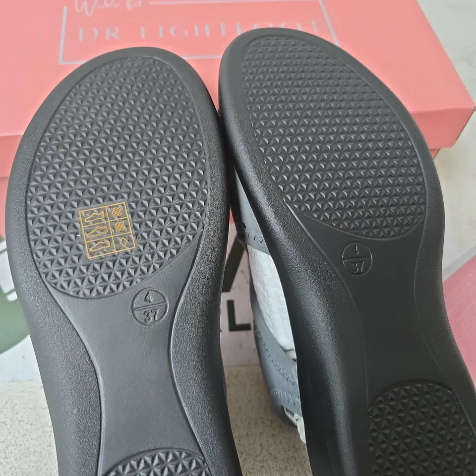 BOXED DR LIGHTFOOT JENNY SHOES, PEWTER - SIZE 4