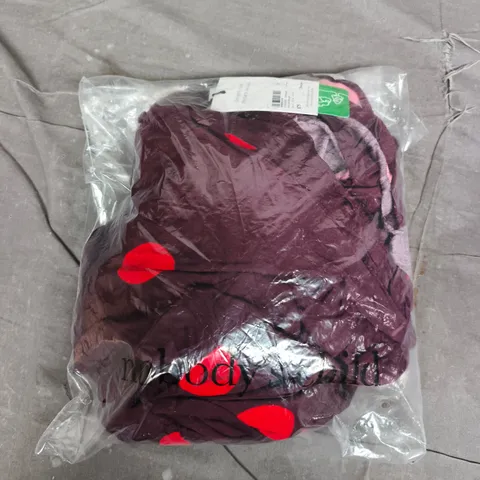 BAGGED NOBODYS CHILD SALLY MIDI DRESS IN SOFTS BURGUNDY - UK 16