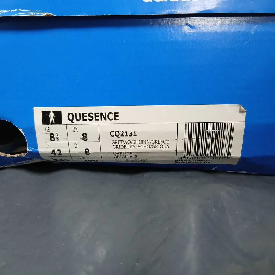 ADIDAS RUNNING SNEAKERS – GREY WITH PINK ACCENTS, UK 8 (US 8.5 / EU 42)