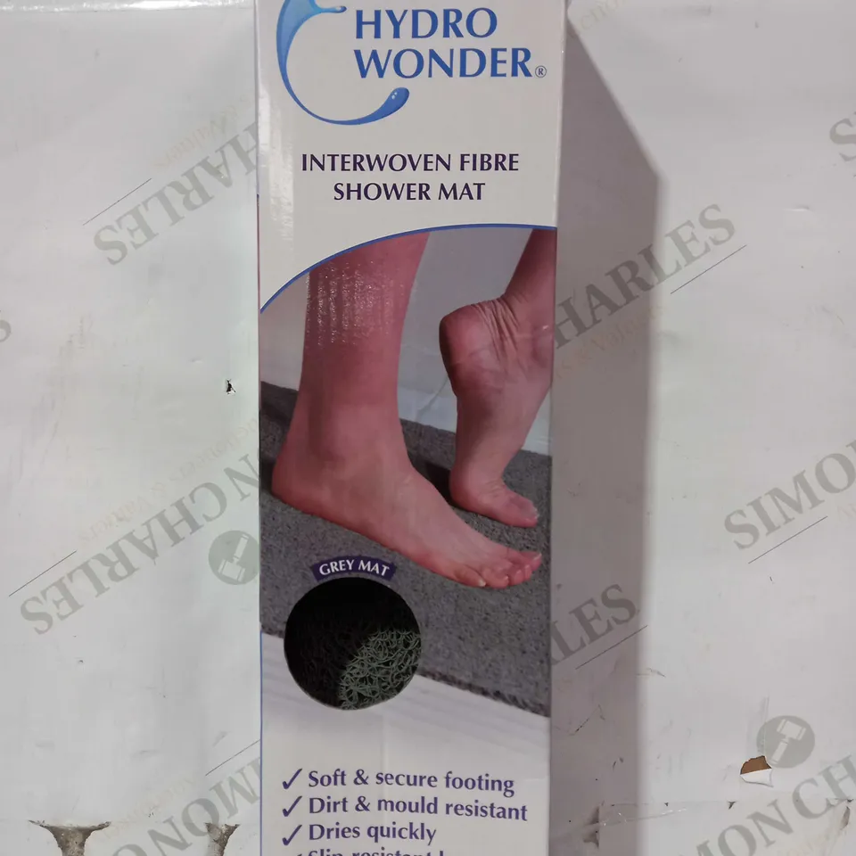 HYDRO WONDER INTERWOVEN FIBRE SHOWER MAT IN GREY