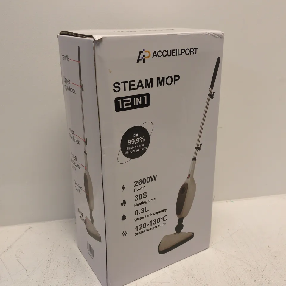 ACCUEILPORT STEAM MOP 12 IN 1 – BOXED