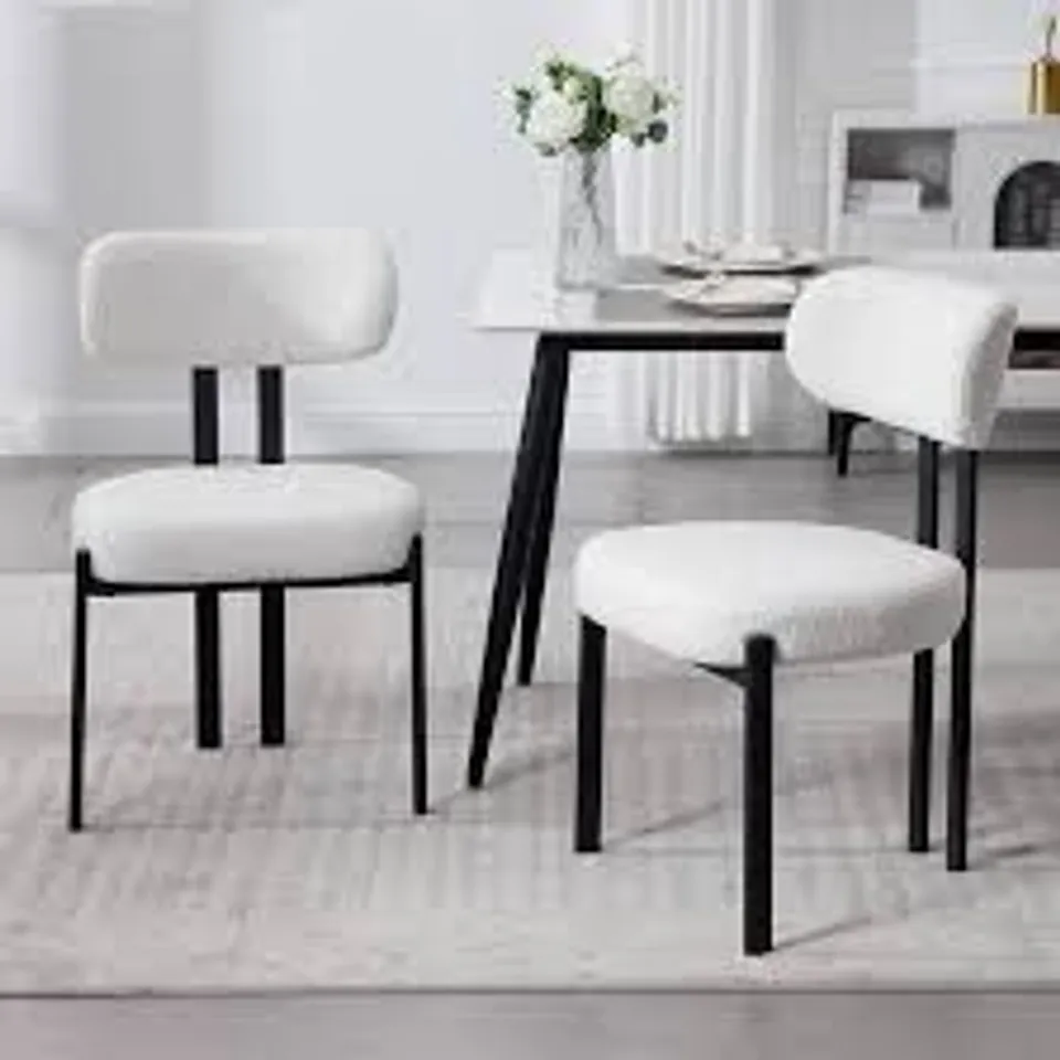 BOXED WAHSON DINING CHAIR (SET OF 2) - WHITE (1 BOX)