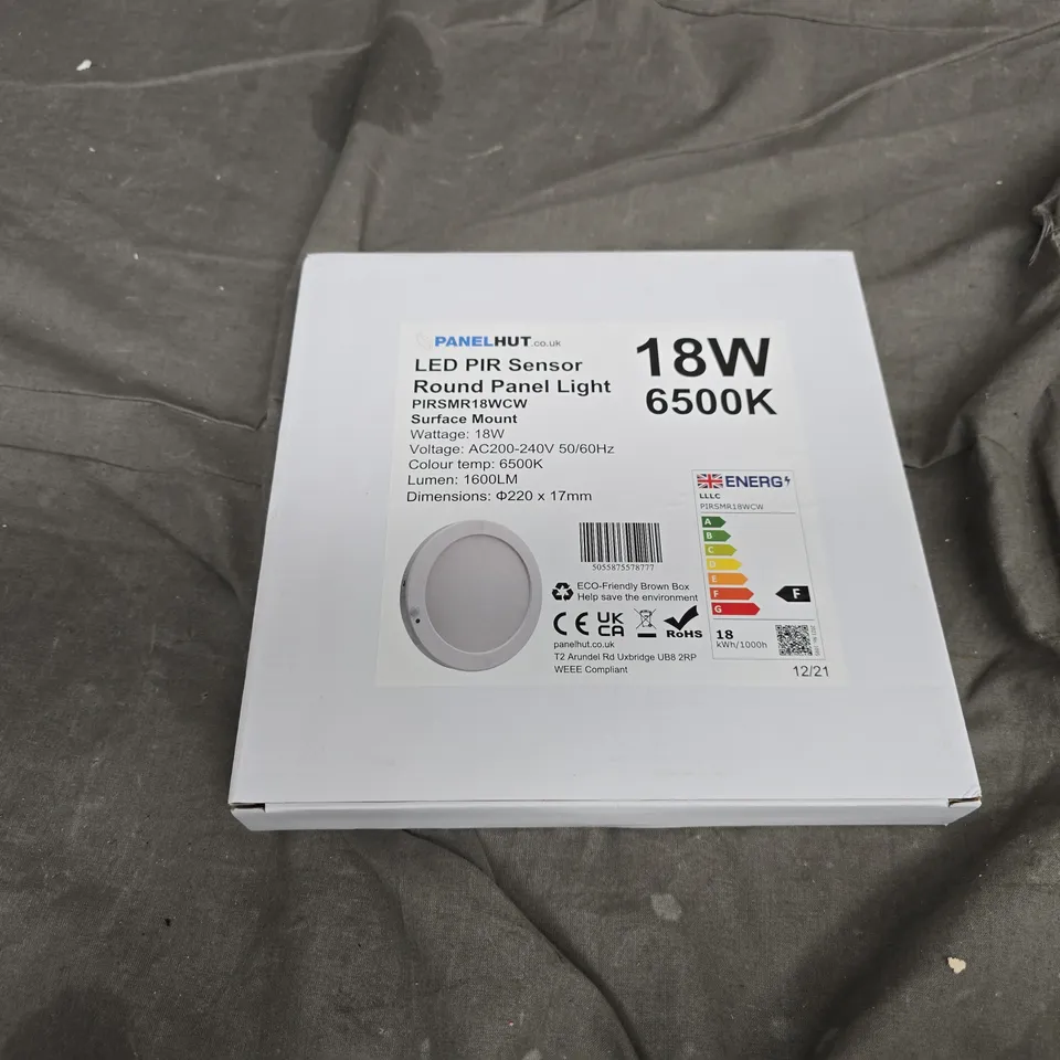 BOXEDPANEL HUT LED PIR SENSOR ROUND PANEL LIGHT – 18W, 6500K, SURFACE MOUNT