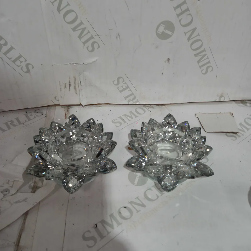 JM BY JULIEN MACDONALD SET OF LOTUS FLOWER TEALIGHT HOLDERS SILVER 