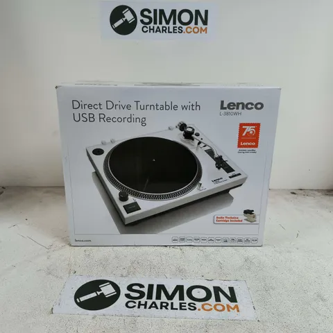 BOXED LENCO DIRECT DRIVE TURNABLE WITH USB RECORDING - L-3810WH