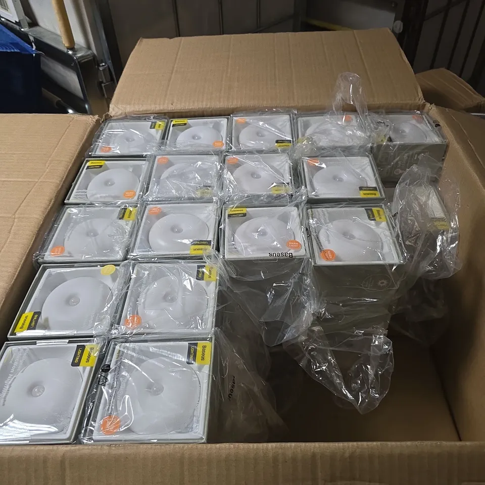 BOX OF APPROXIMATELY 70 X BASEUS LIGHTING NIGHT LIGHT – ROUND WHITE LED NIGHT LIGHT (WARM LIGHT)