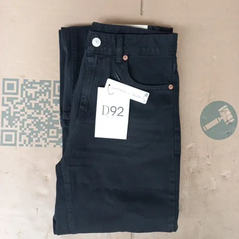 STRADIVARIUS D92 STRAIGHT WIDE JEANS IN BLACK SIZE 8