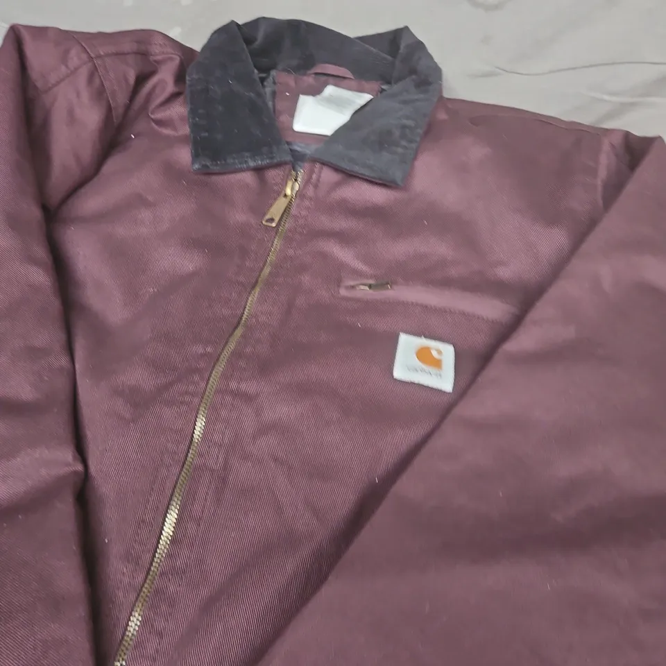 CARHARTT BURGUNDY ZIP-FRONT JACKET – SIZE M