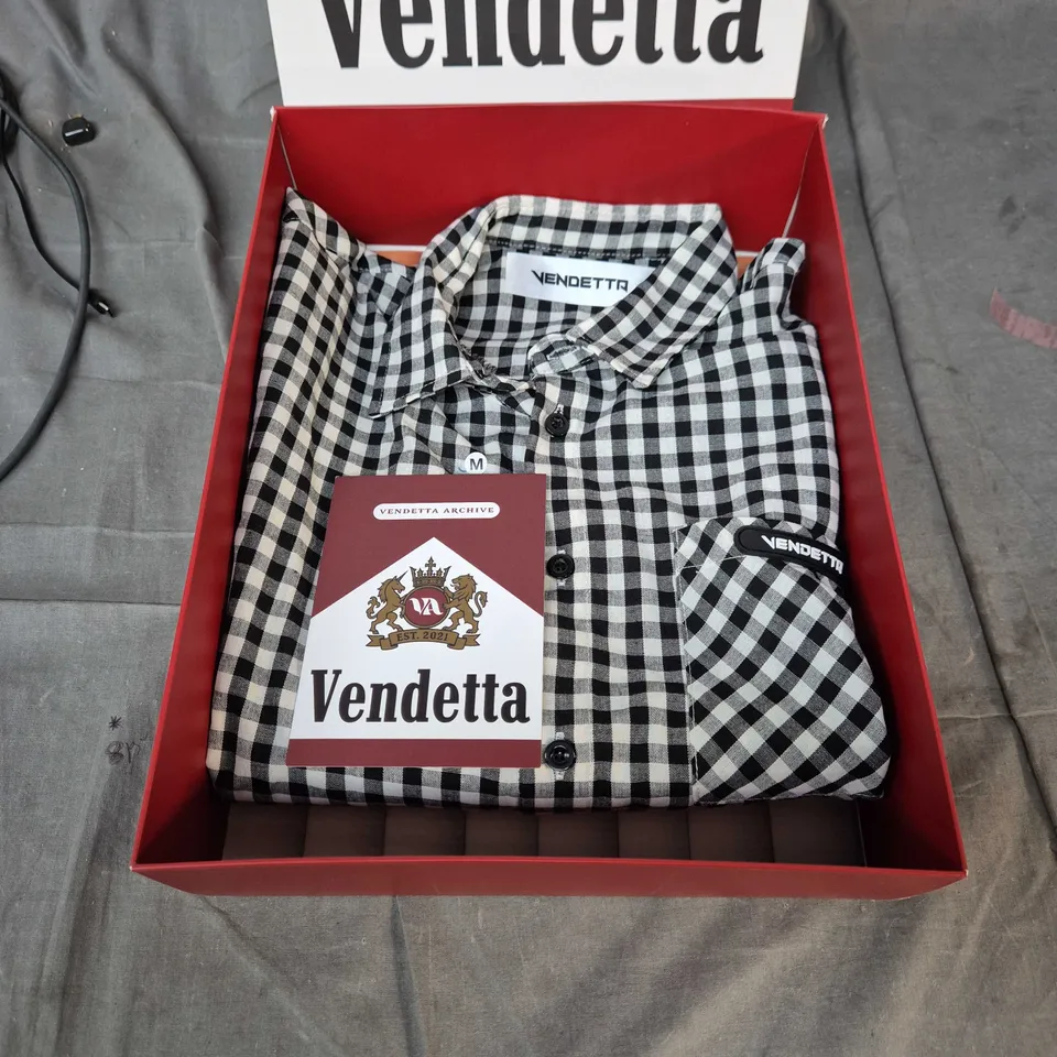 UK M VENDETTA CHECK SHIRT – BLACK & WHITE GINGHAM