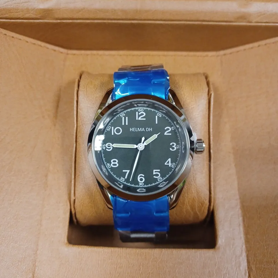 HELMA DH CHRONOGRAPH GREEN FACE BRACELET WRISTWATCH