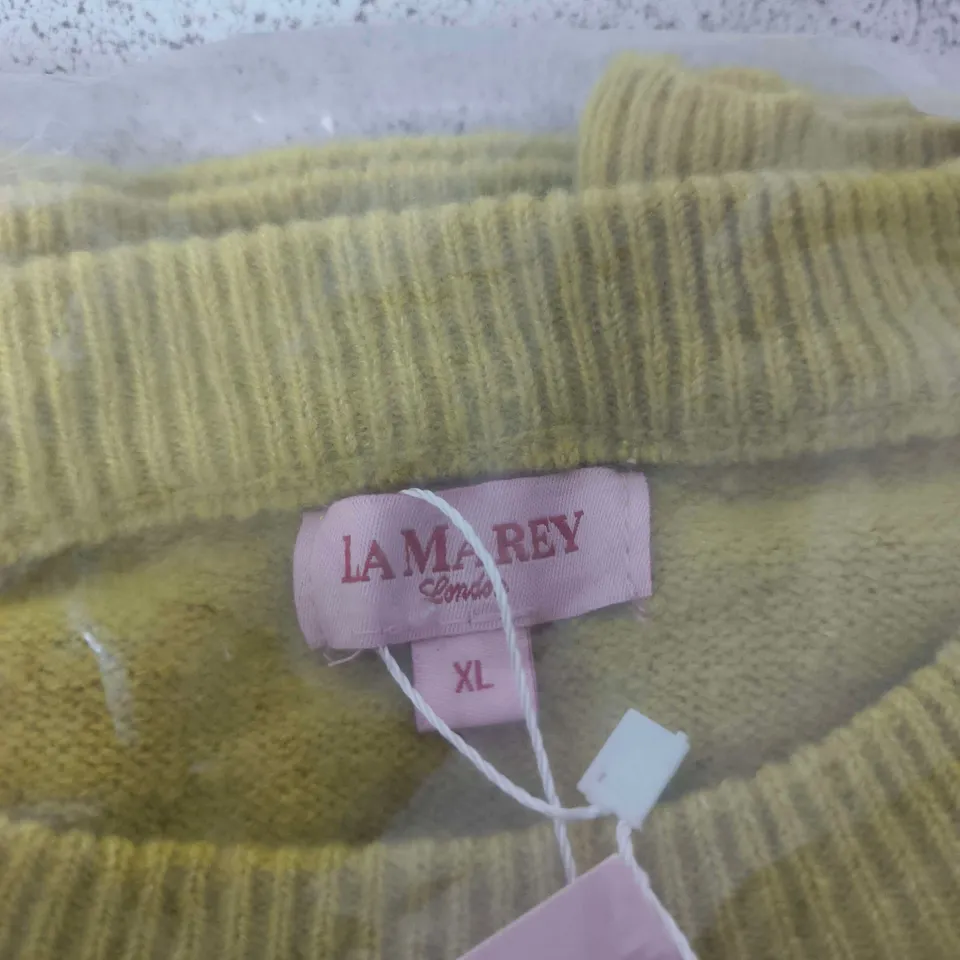 LA MAREY LONDON KNITWEAR – WOMEN'S XL LIME YELLOW JUMPER (NEW WITH TAGS)