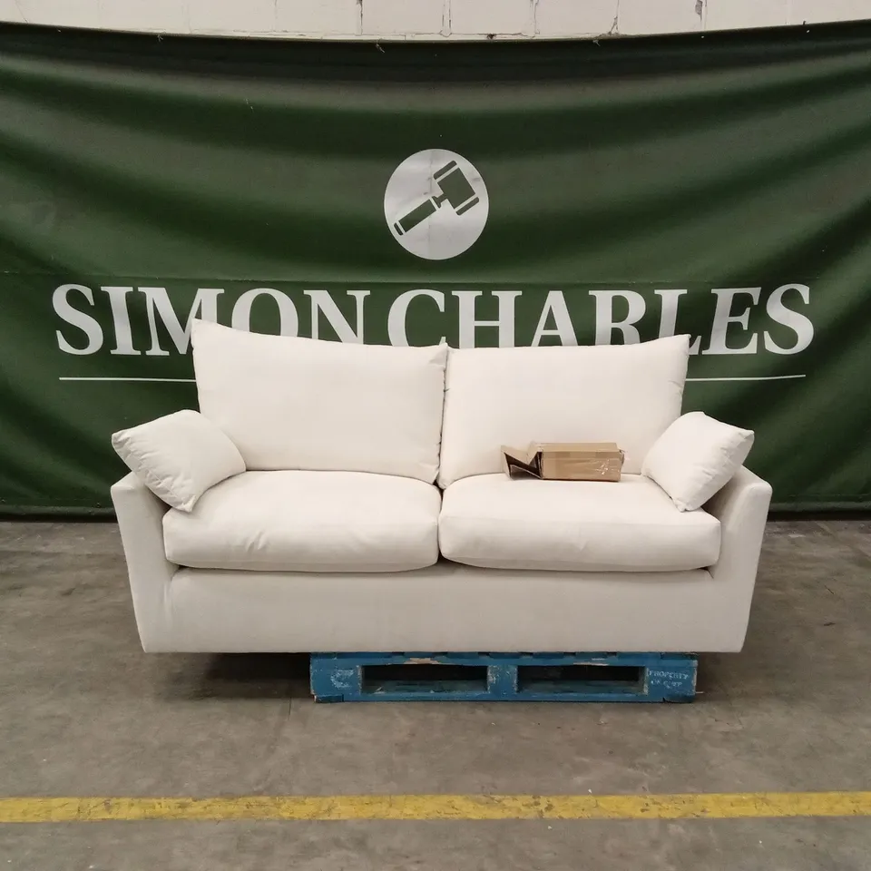 LANGDON 3 SEATER SOFA, CREAM HOUSE PLUSH FABRIC