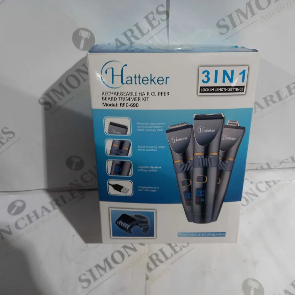 BOXED HATTEKER 3-IN-1 RECHARGEABLE HAIR CLIPPER