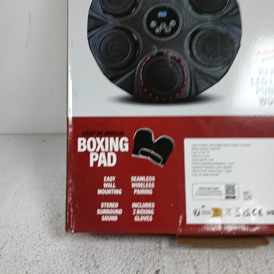 WINNING BOXING PAD – LIGHT UP, MUSICAL, WALL-MOUNTED BOXING GAME (INCLUDES 2 BOXING GLOVES)