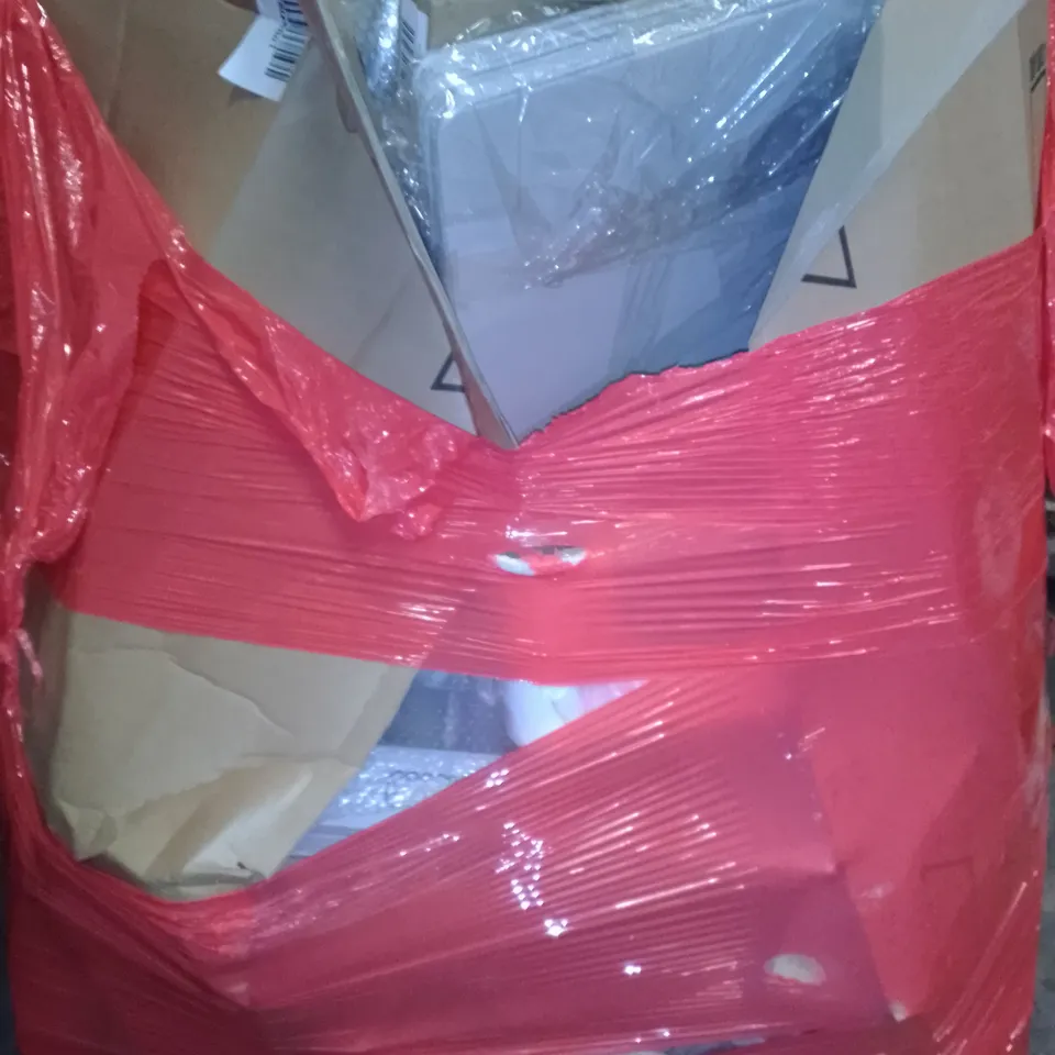 PALLET OF ASSORTED ITEMS TO INCLUDE CHRISTMAS WREATH, MODERNA MIRROR, INSECT KILLER ETC 