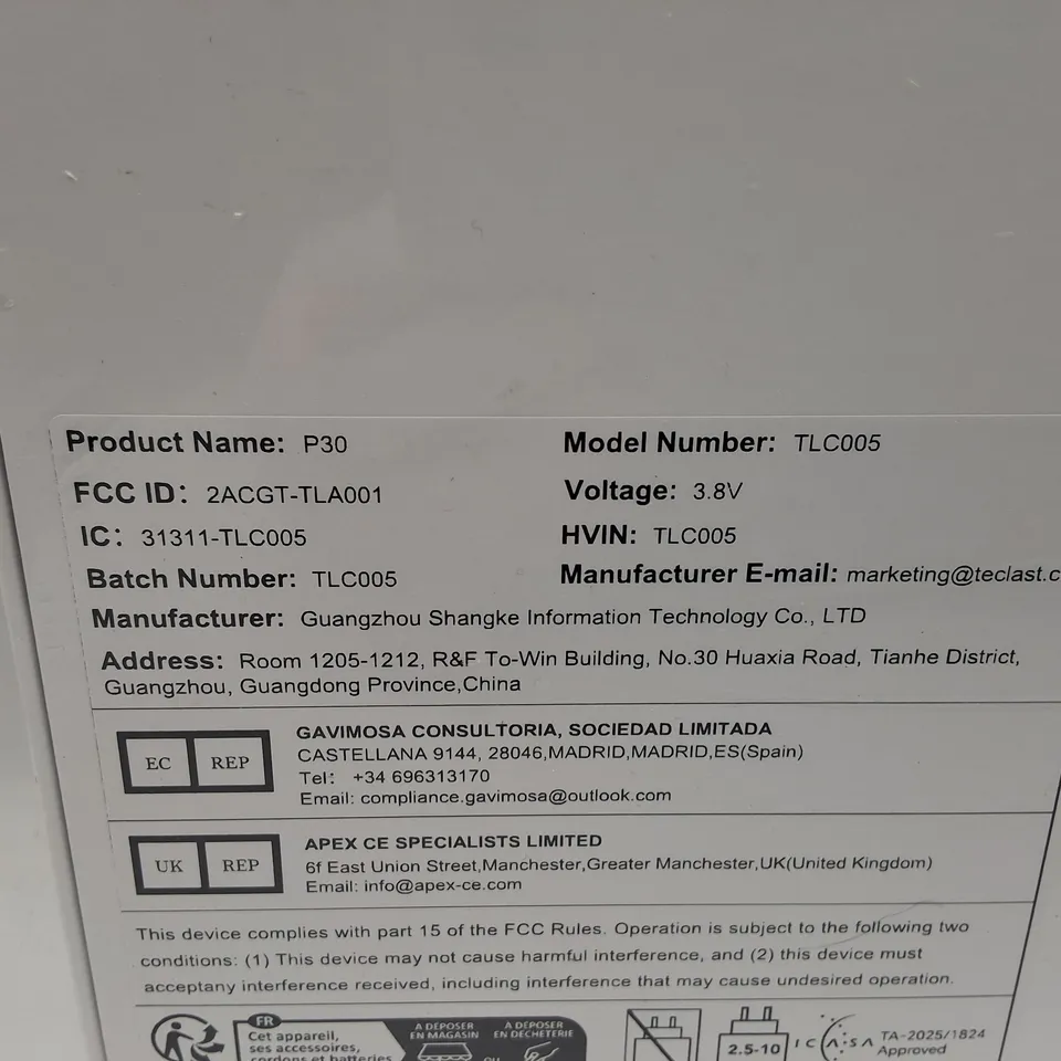 SEALED TECLAST T-PAD P30 4GB/129GB TABLET PC - TLC005