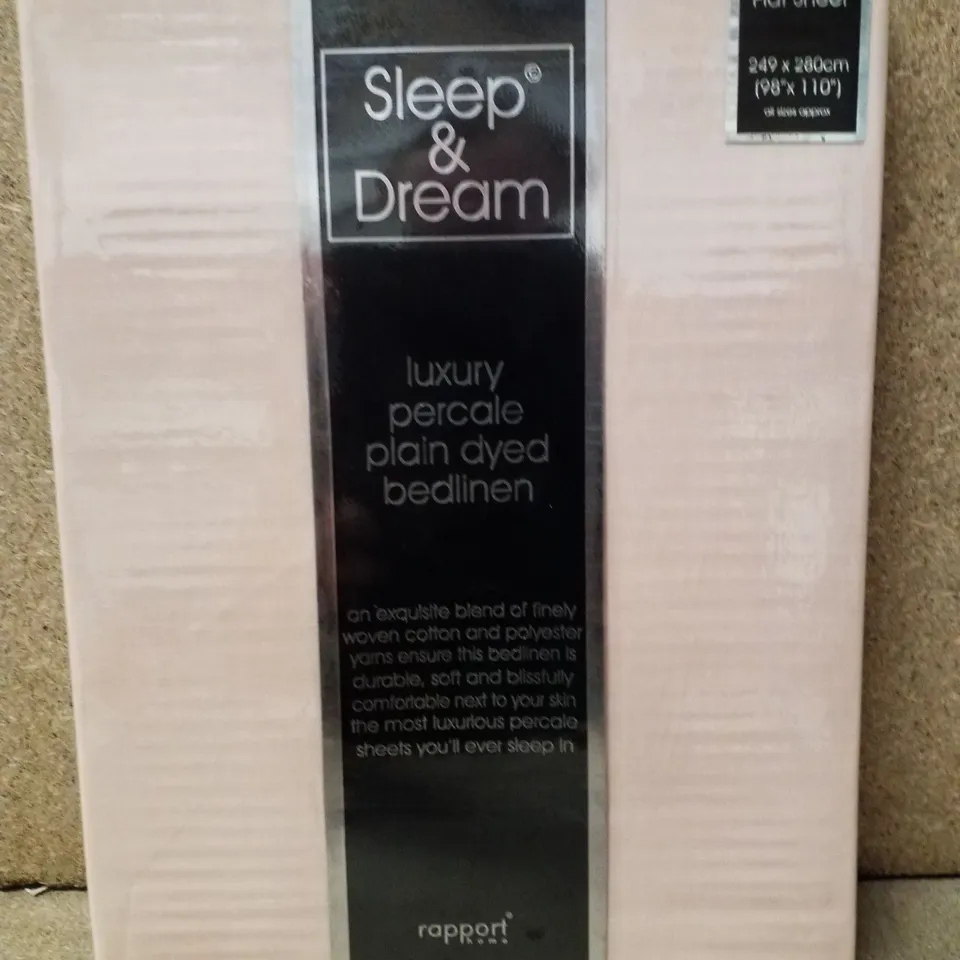 BRAND NEW SLEEP&DREAM LUXURY PERCALE PLAIN DYED BED LINEN (KING FLAT SHEET)