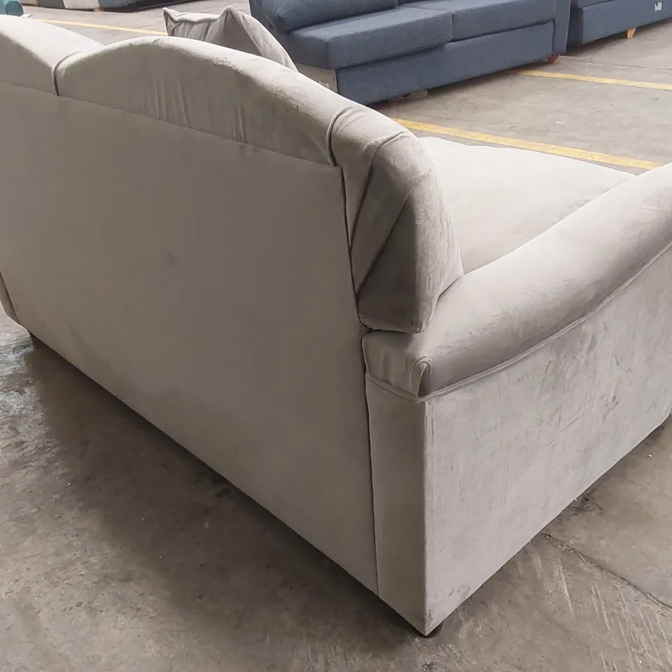QUALITY DESIGNER THE APPLEDOE 2 SEATER SOFA BED - METEOR GREY VELVET
