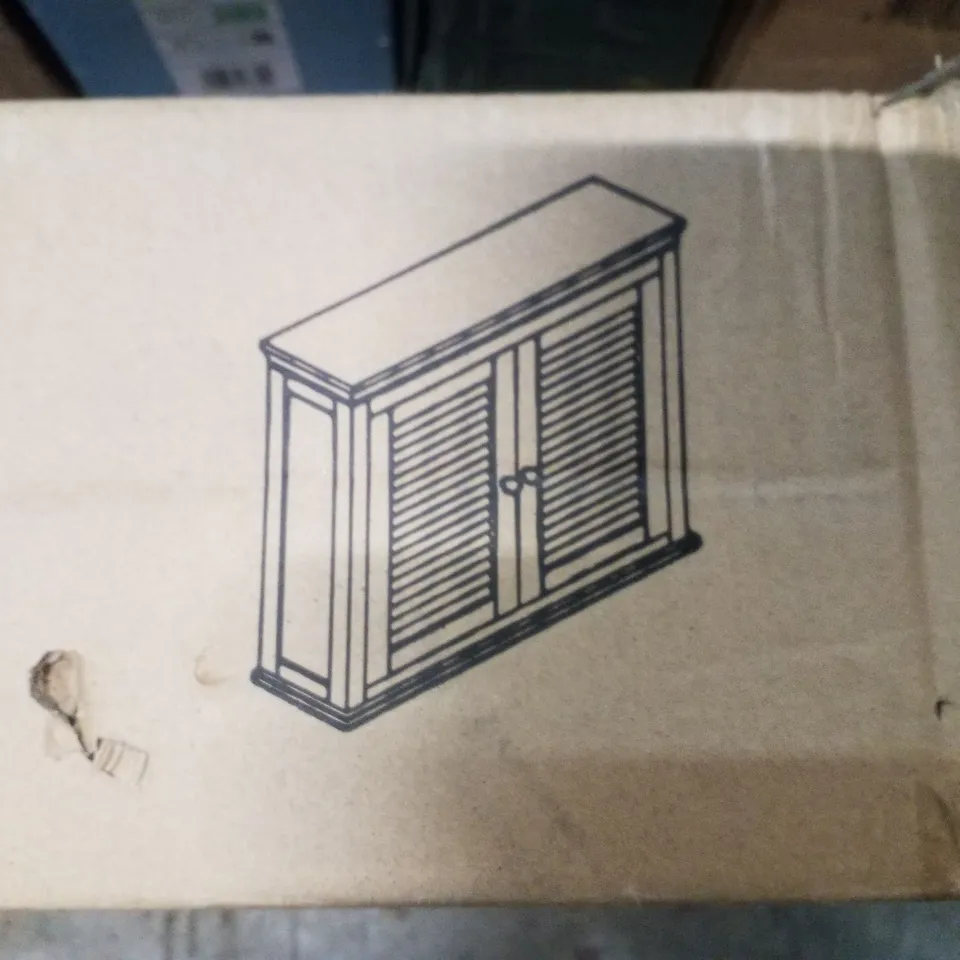 BOXED TEAMSON HOME GLANCY TO SHUTTER DOORS WOODEN WALL CABINET WHITE  