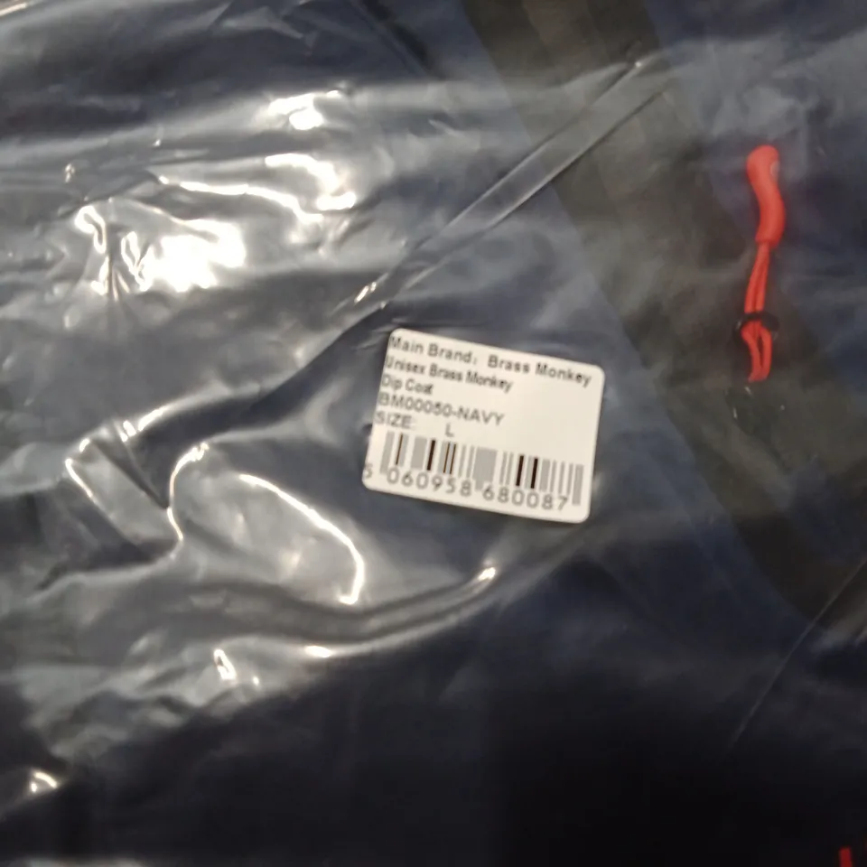 BRAND NEW BAGGED BRASS MONKEY UNISEX DIP COAT- NAVY // SIZE: L