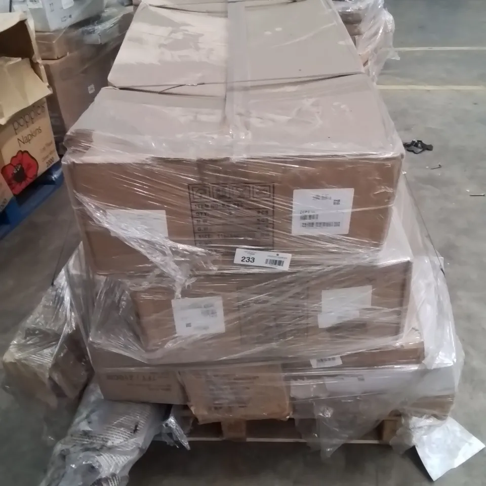MIXED PALLET OF VARIOUS HOUSEHOLD ITEMS TO INCLUDE:SINK BASINS AREA RUG ECT.