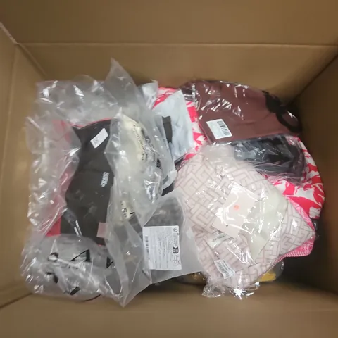 LARGE BOX OF APPROXIMATELY 25 ASSORTED CLOTHING ITEMS IN VARIOUS COLOURS, STYLES AND SIZES - COLLECTION ONLY