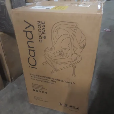 BOXED ICANDY COCOON CAR SEAT & BASE - DARK GREY