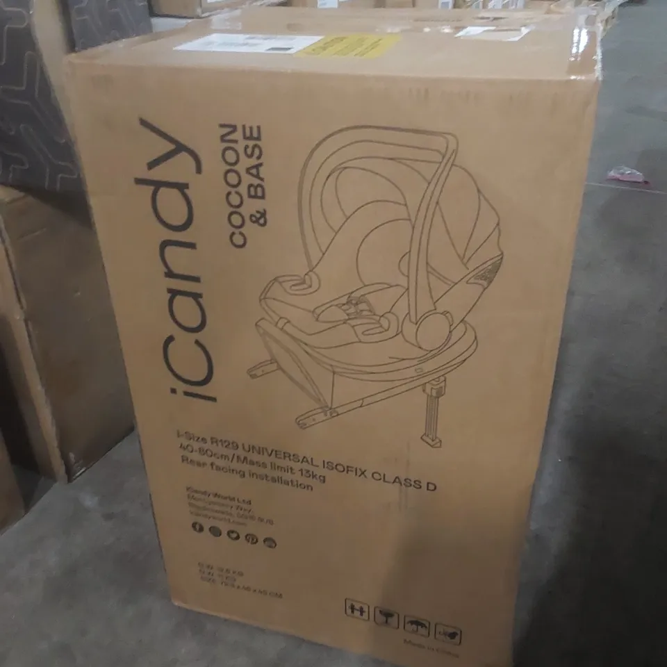 BOXED ICANDY COCOON CAR SEAT & BASE - DARK GREY