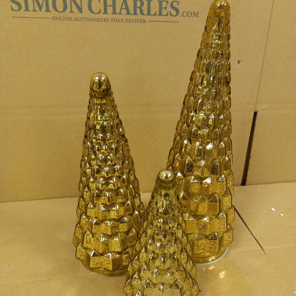 ALISON CORK SET OF MERCURY GLASS TREES 