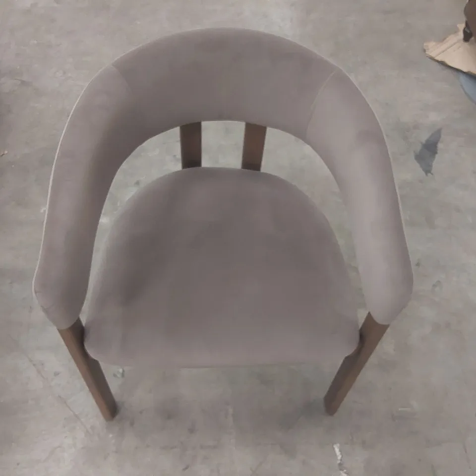 DESIGNER VELVET UPHOLSTERED DINING CHAIR WITH WOODEN FRAME
