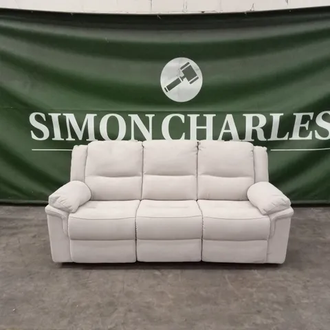 ALBION CHENILLE 3 SEATER HIGH BACK MANUAL RECLINER SOFA - GREY